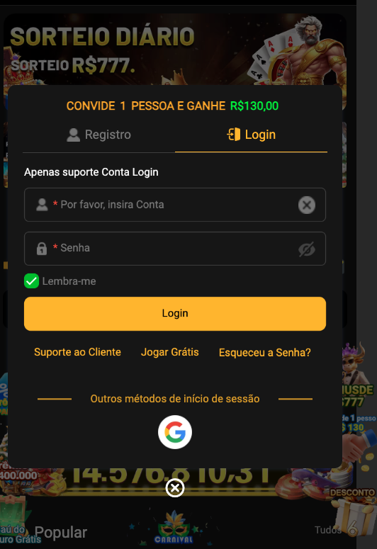 Aplicativo móvel BET303